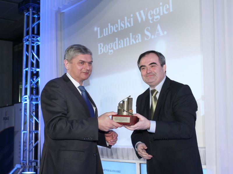 Nagrodę odebrał wiceprezes Bogdanki Zbigniew Stopa. (mat. prasowe)