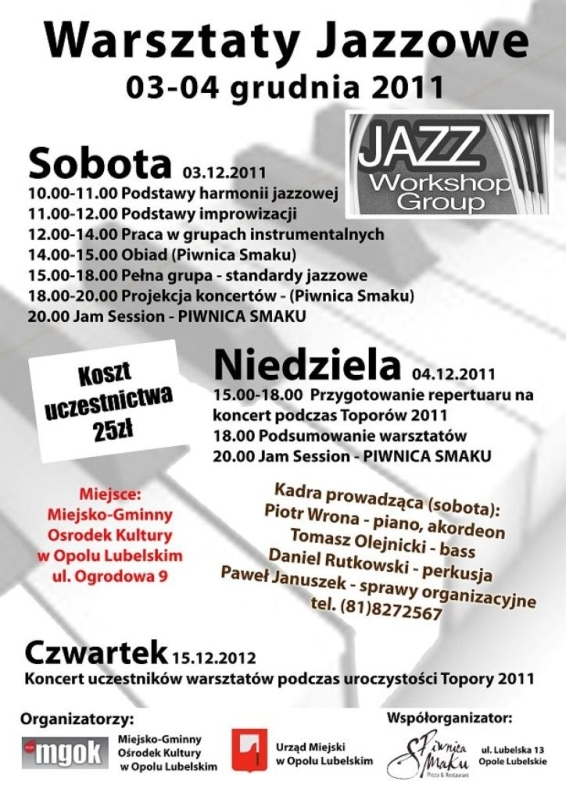 Warsztaty jazzowe w Opolu Lubelskim