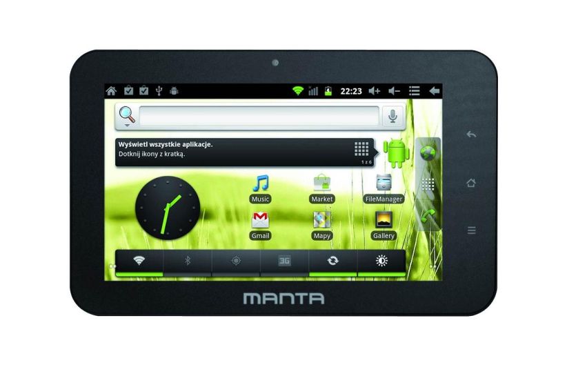 Manta PowerTab MID05 działa pod systemem Android 2.3, a le tablet jest przygotowany do aktualizacji 