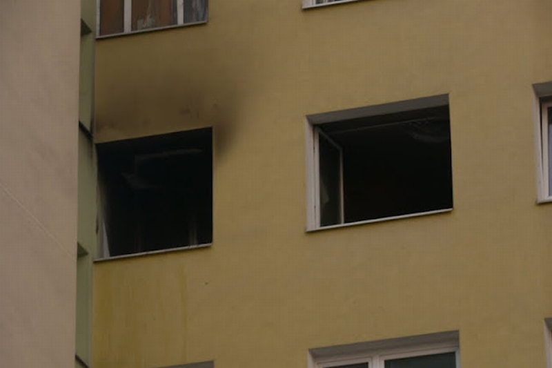Pożar w mieszkaniu przy ul. Lwowskiej w Lublinie (mdw222)
