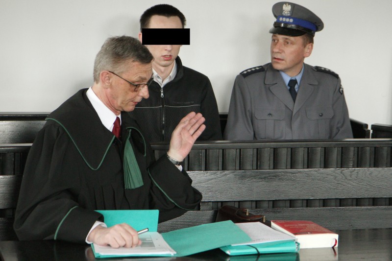 Karol D. podczas dzisiejszej rozprawy w sądzie (Maciej Kaczanowski)