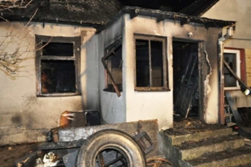 Pożar domu w Łukowie (Policja)