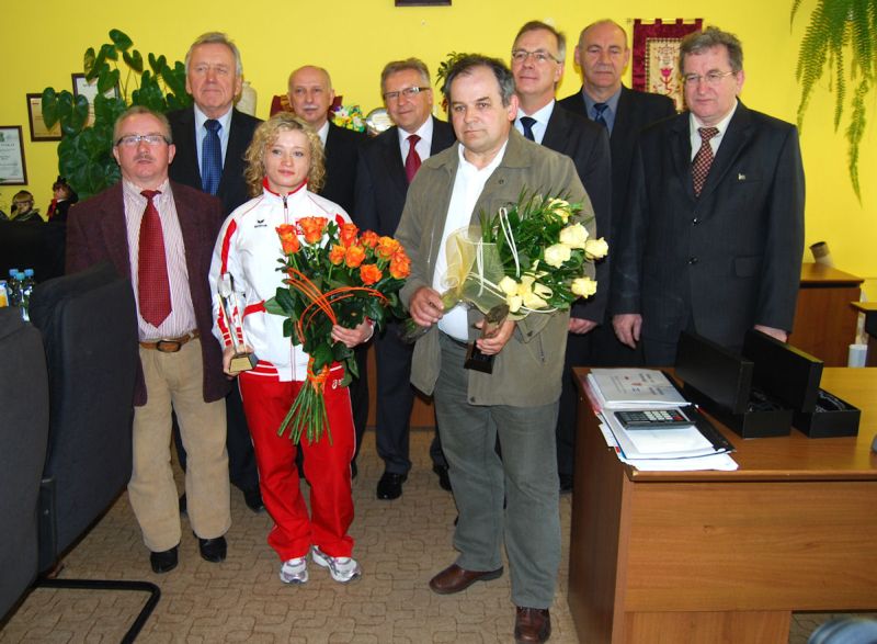 Marzena Karpińska i Henryk Wybranowski z wizytą u samorządowców (Starostwo Powiatowe w Biłgoraju)