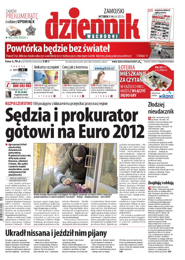 Jedynka Dziennika Wschodniego z 8 maja 2012