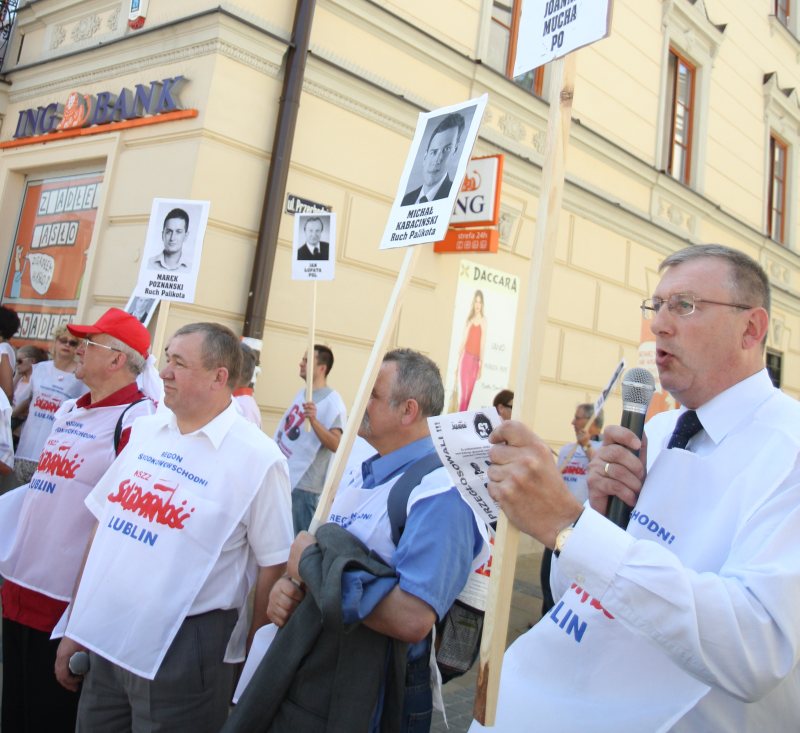 Pikieta przeciwko reformie emerytalnej w Lublinie (Maciej Kaczanowski)