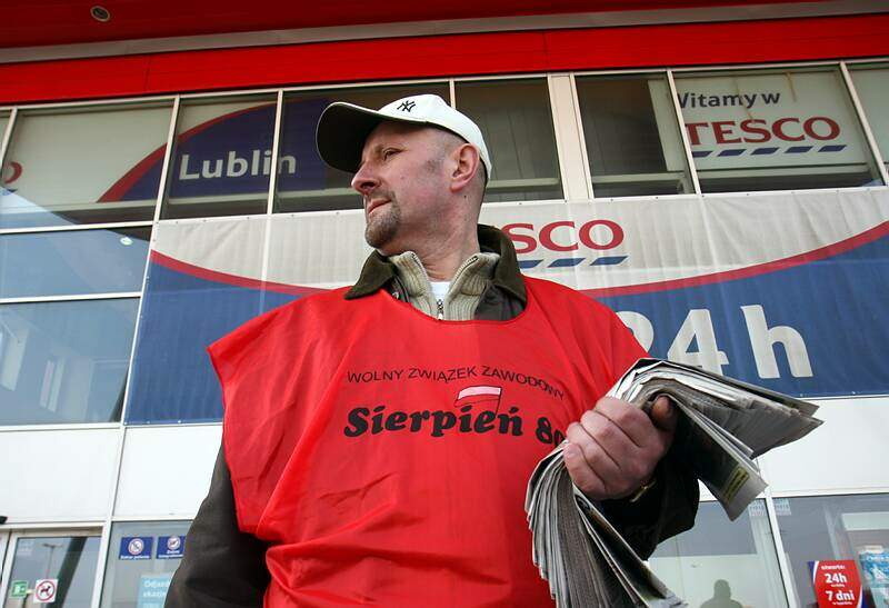 Związkowcy nie raz już pikietowali przed lubelskim sklepem Tesco (archiwum/Jacek Świerczyński)