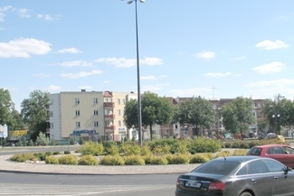 Już niedługo to rondo zostanie rozbudowane o opaskę najazdową, aby ciężkie samochody nie odbijały si