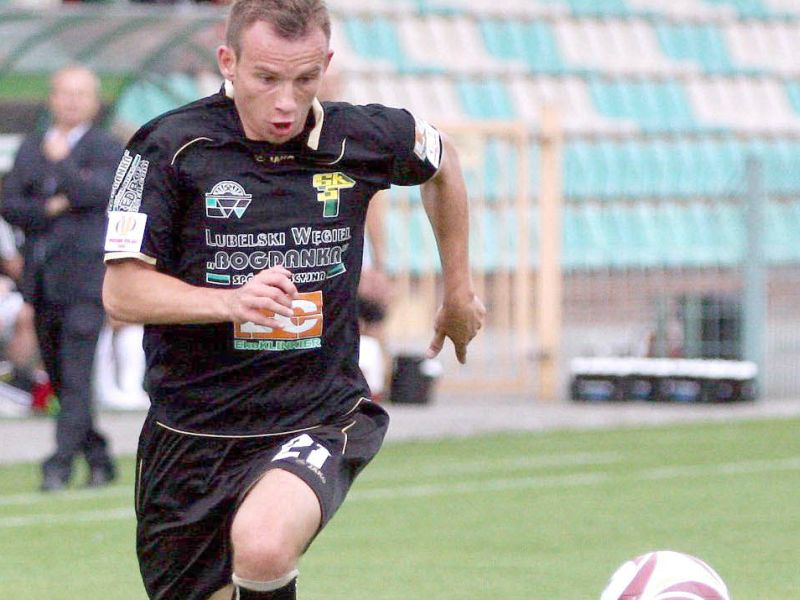 Maciej Ropiejko w 6 min zdobył swoją pierwszą ligową bramkę dla Bogdanki (JACEK ŚWIERCZYŃSKI)