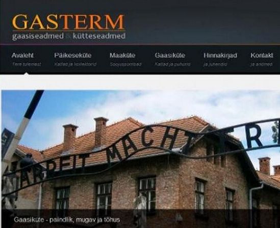 Strona internetowa estońskiej firmy zachęcająca do ogrzewania gazem...