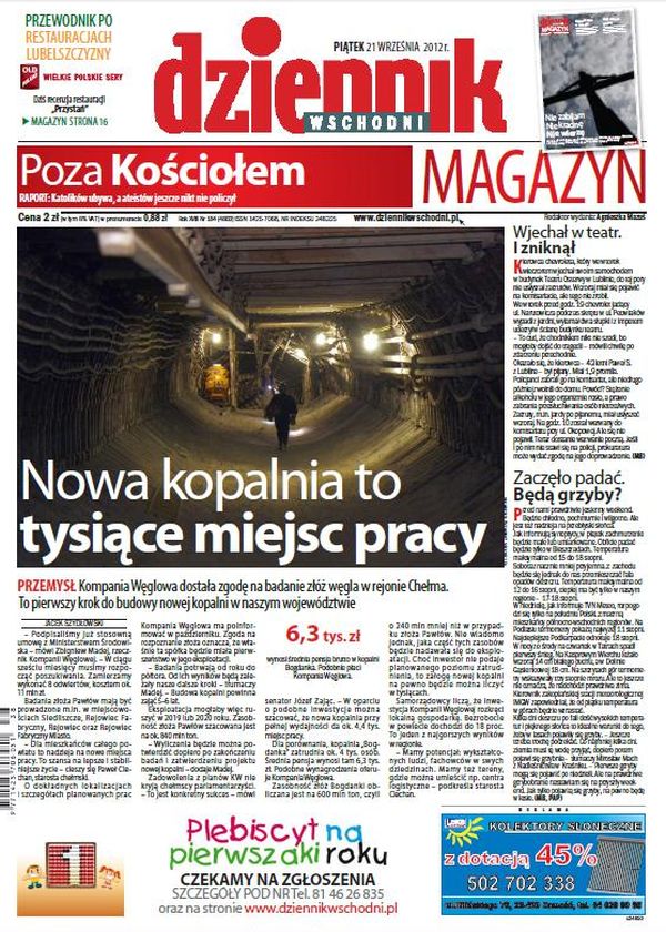 Jedynka Dziennika Wschodniego z 21 września 2012