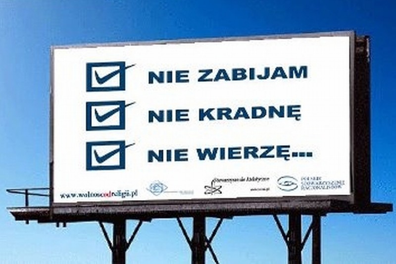 Projekty billboardów, które zamówiła Fundacja Wolność od Religii (FUNDACJA WOLNOŚĆ OD RELIGII)