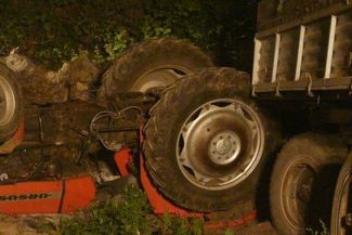 Wypadek w m. Skomorochy Male koło Grabowca (Damian Samulak)