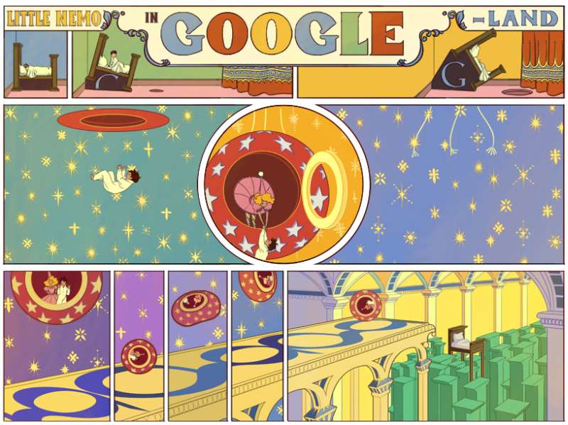 Winsor McCay. Google Doodle z komiksem Little Nemo (Google)