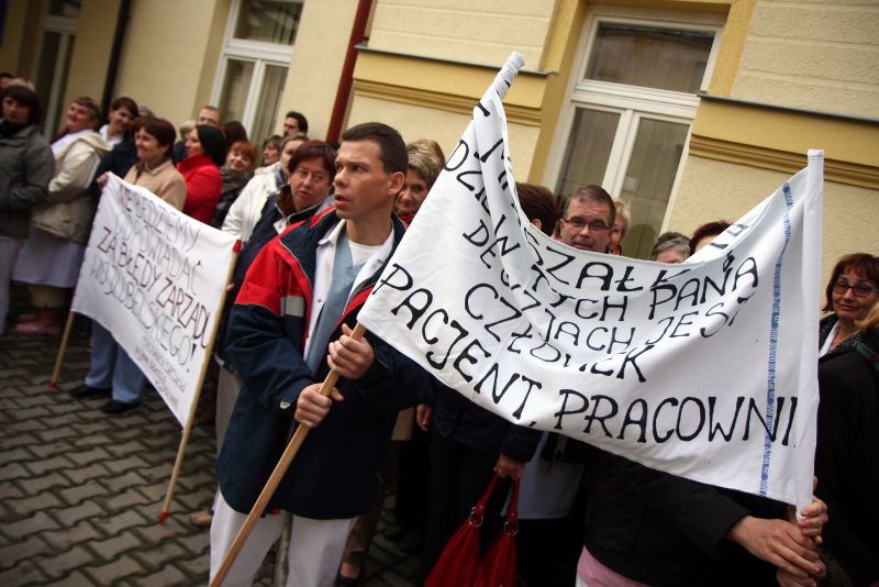Poranny protest. (Jacek Świerczyński)