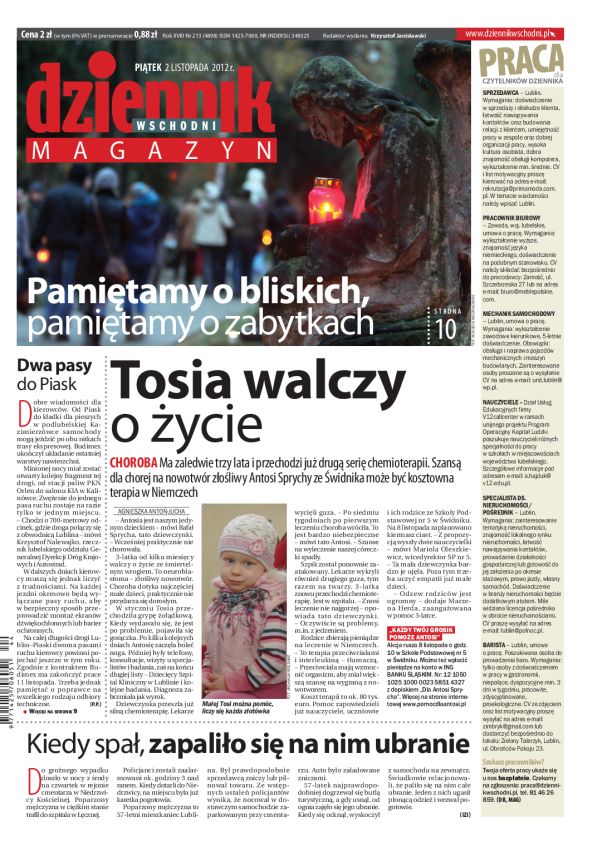 Jedynka Dziennika Wschodniego z 2 listopada 2012