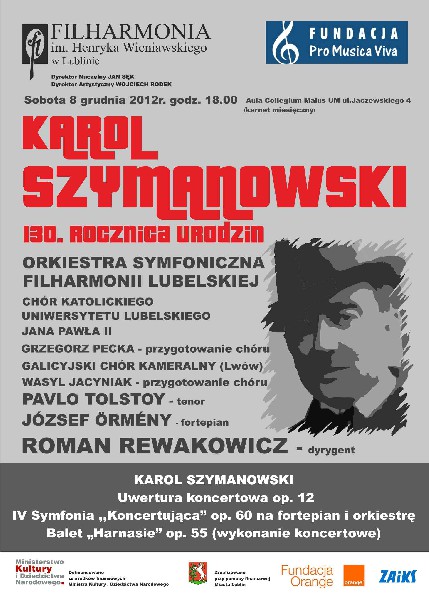 Karol Szymanowski – 130. rocznica urodzin (Materiały prasowe)
