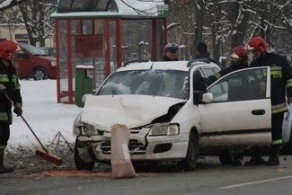 Wypadek na ul. Diamentowej w Lublinie (Hubert Głos)