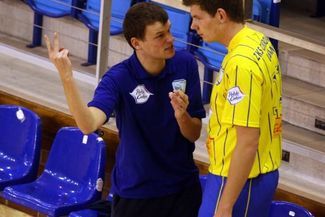 Trener Kuśmierz w rozmowie z Michałem Ciupą (JACEK ŚWIERCZYŃSKI)