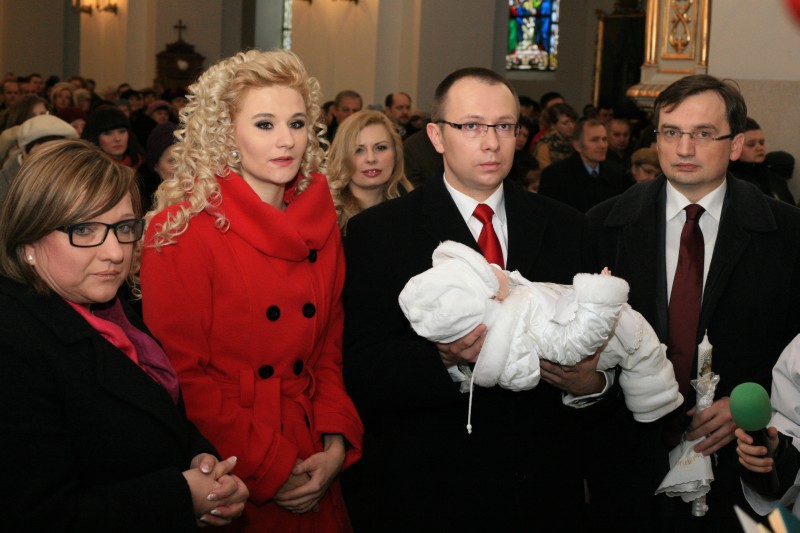 Beata Kempa i Zbigniew Ziobro na chrzcinach w Biłgoraju (Archiwum domowe Piotra Szeligi)