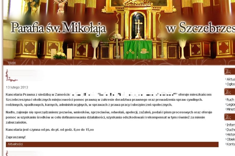 Strona parafii. (zczebrzeszyn.zamosc.opoka.org.pl)