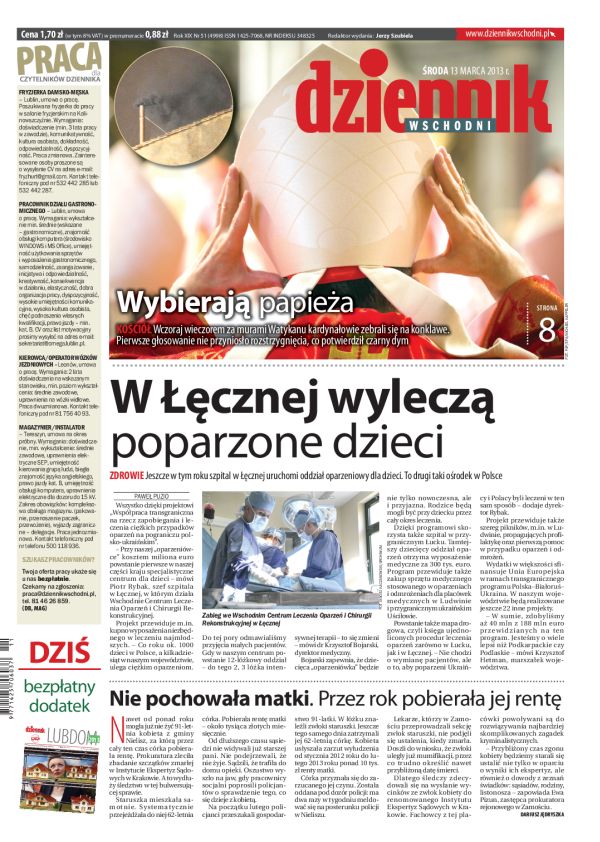 Jedynka Dziennika Wschodniego z 13 marca 2013