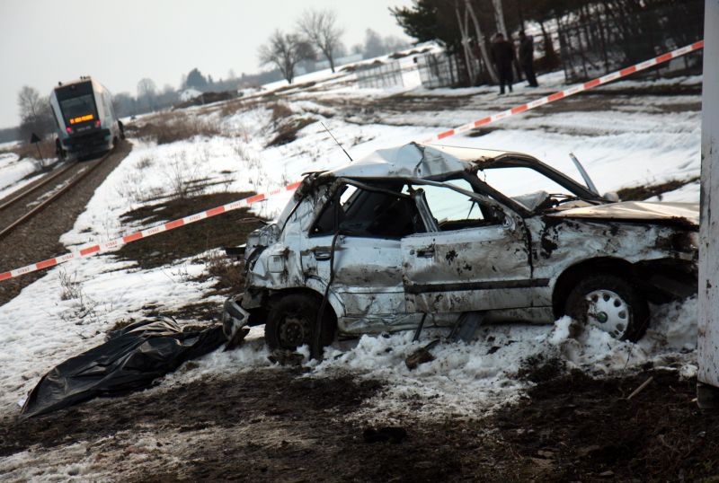 Wypadek na przejeździe kolejowym w Lublinie (Jacek Świerczyński)