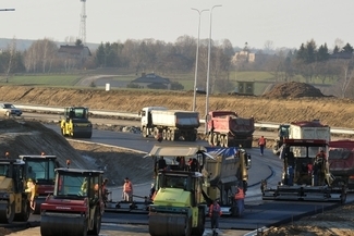 Prace przy budowie drogi ekspresowej S17. Węzeł Bogucin - węzeł Dąbrowica (GDDKiA)