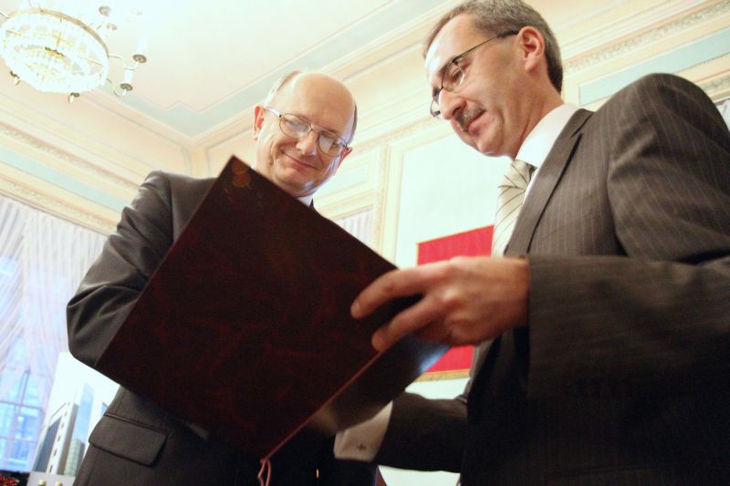 Z lewej Krzysztof Żuk, z prawej – Maciej Maniecki. Zdjęcie z 2010 roku  (Maciej Kaczanowski/ Archiwum)