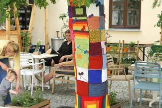 "Bombardowanie włączką" w Lublinie: Drzewa zostały ubrane w swetry