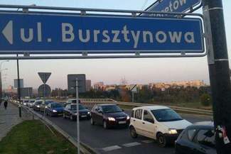 Korek-gigant na Czubach. Przez roboty drogowe