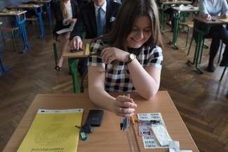 Matura 2015 - matematyka. Uczniowie I LO w Lublinie (fot. Wojciech Nieśpiałowski)