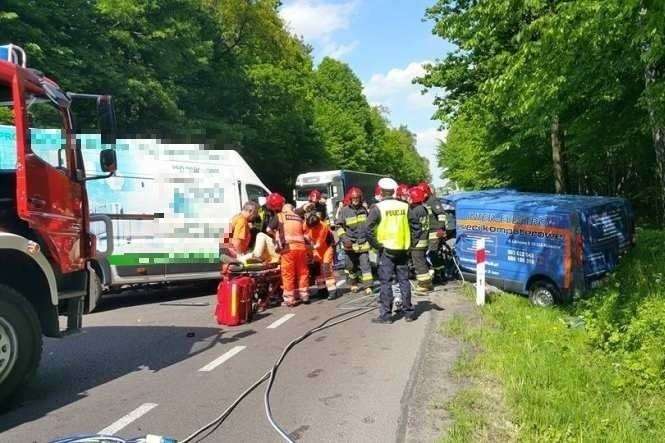 Wypadek w Pułankowicach (fot. Auto-Hol Kraśnik)