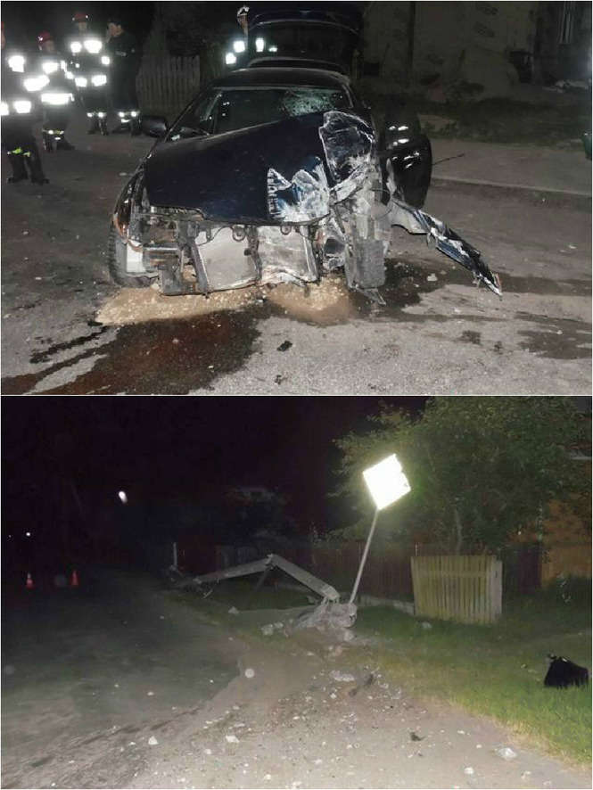 Wypadek w Brzostówce (fot. KP PSP Lubartów)