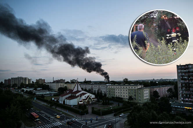 Pożar przy ul. Krętej w Lublinie - zdjęcie z Bronowic (Fot. Damian Zachwieja/Alarm24/Facebook)