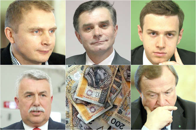 Od lewej: Henryk Smolarz (PSL), Lech Sprawka (PiS), Michał Kabaciński (TR), Sławomir Zawiślak (PiS) i Jan Łopata (PSL) wykorzystali w ubiegłym roku maksymalną kwotę ponad 35 tys. zł