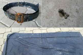 Zdjęcia części ubrań kobiety znalezione w jeziorze Białym