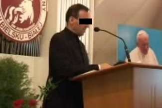 Stanisław G., były katecheta ze szkoły w Sulmicach, stanie przed sądem (fot. kadr z YouTube)