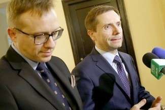 Rzecznikiem sztabu wyborczego został radny wojewódzki Artur Soboń (z lewej), a jednym z kandydatów na posła będzie Grzegorz Muszyński (fot. Maciej Kaczanowski)