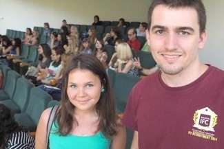 Sofija  Kamałowa z Moskwy i Michael Siembida z USA biorą udział „Lecie Polonijnym” na UMCS (fot. Wojciech Nieśpiałowski)