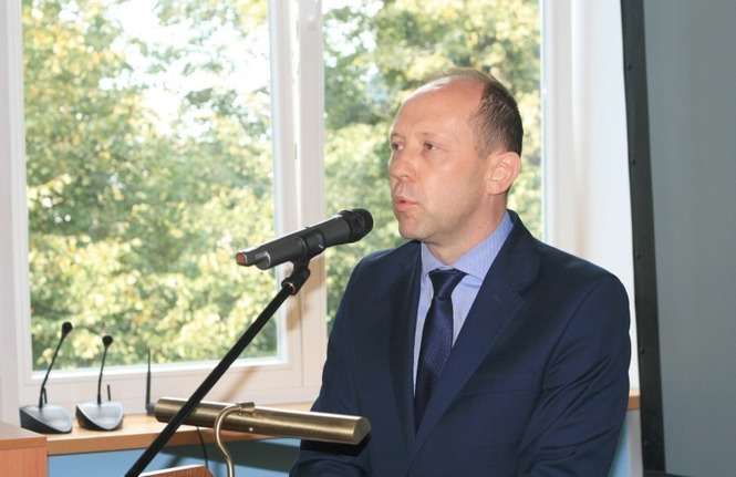 Piotr Rybak podczas swojego pierwszego oficjalnego, publicznego wystąpienia przyznał, że zadłużenie SP ZOZ jest bardzo wysokie i nie ma możliwości jego szybkiej redukcji (fot. Radosław Szczęch)