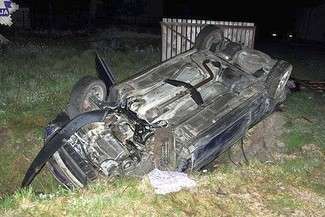 Wypadek w Gromadzie (fot. Policja)