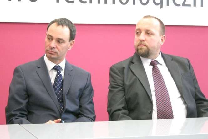 Prezes Euromedu, Przemysław Radziejewski i Wojciech Pawlicki, dyrektor zarządzający spółki. Fot. Radosław Szczęch<br />
