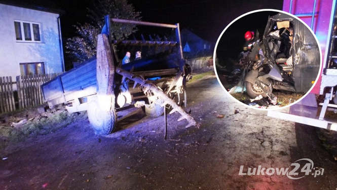 Wypadek w miejscowości Wólka Świątkowa (fot. lukow24.pl)