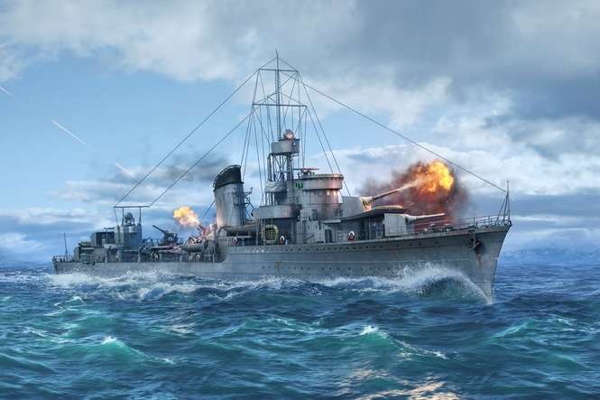 Niszczyciel ORP Błyskawica w grze World of Warships