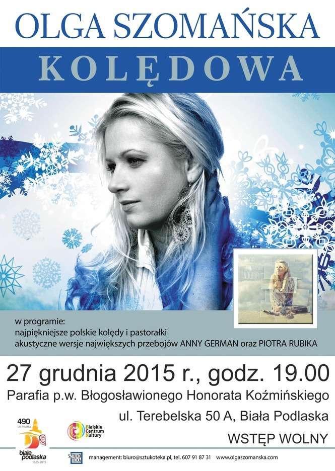 Koncert „Kolędowa”, z którym artystka wystąpi w Białej Podlaskiej to przede wszystkim polskie oraz światowe kolędy i pastorałki 