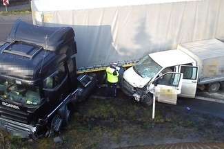Wypadek w Wandzinie (fot. KPP Lubartów)