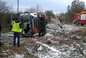 Ciężarówka przewróciła się na bok. Zginął 60-latek (wideo)