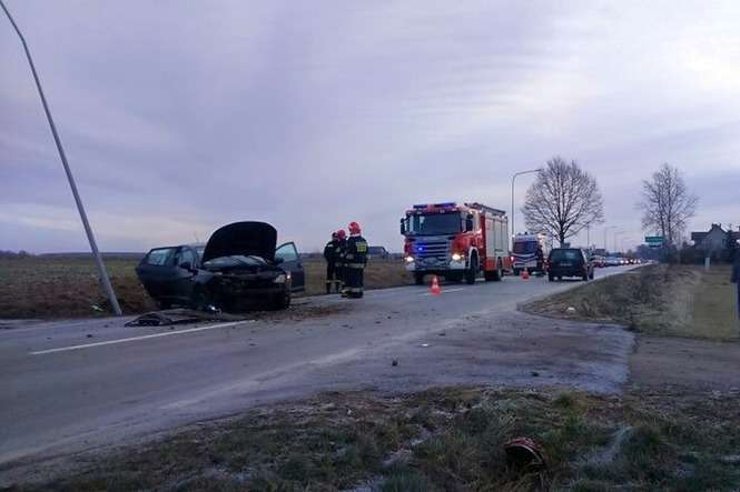 Wypadek w Strzeszkowicach (fot. czytelnik Piotr)