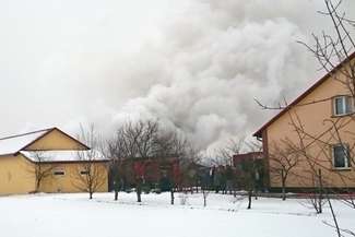 Pożar w miejscowości Wiązowiec, fot. Czytelnik