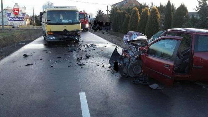 Wypadek w miejscowości Wohyń (fot. Policja)